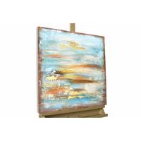 ACRYLBILD HANDGEMALT 60/60 cm - Blau/Braun, Holz/Textil (60/60cm) - KUNSTLOFT