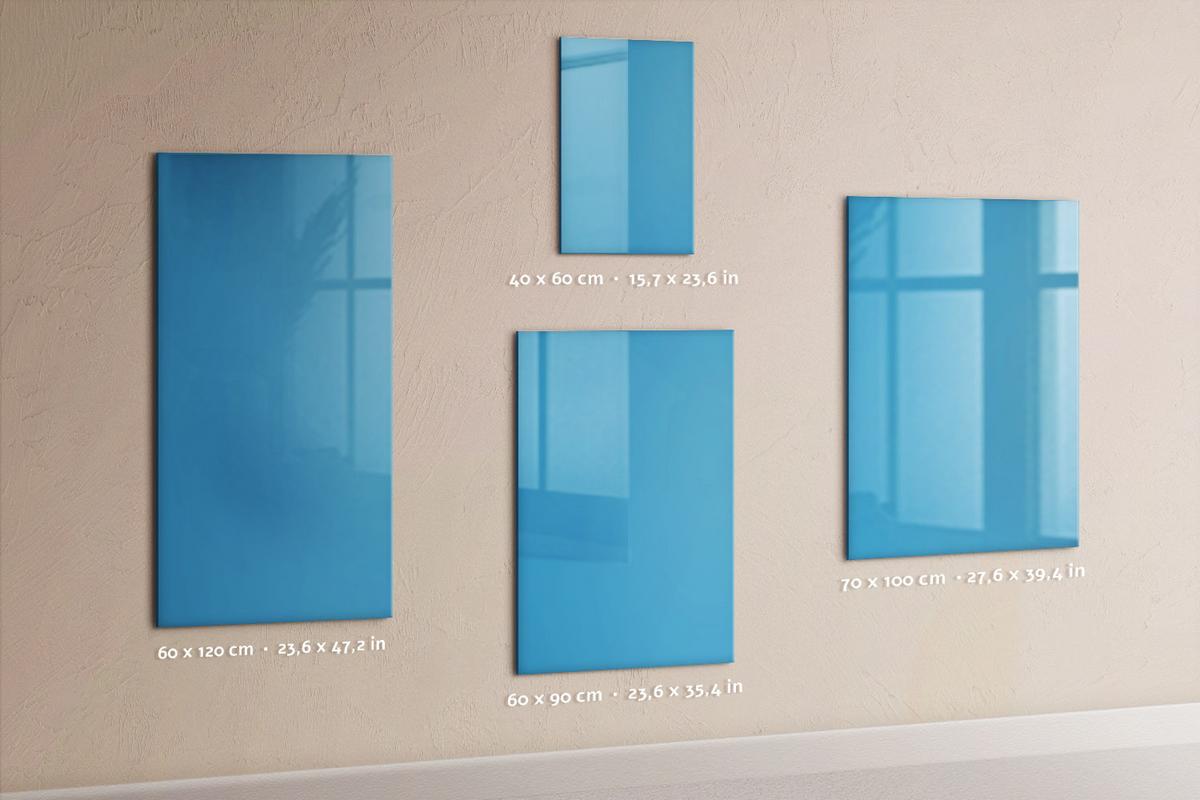 MAGNETTAFEL 70x100 Blau schwarzer Marker - Blau, Glas (70/0.4/100cm) - TULUP