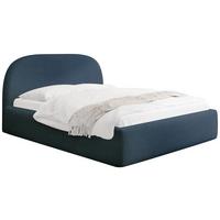 POLSTERBETT Puro mit Bettkasten & Metall-Lattenrost in Dunkelblau Chenille 200x200 cm - Birkefarben/Schwarz, Kunststoff/Textil (200/200cm) - WFL GROUP