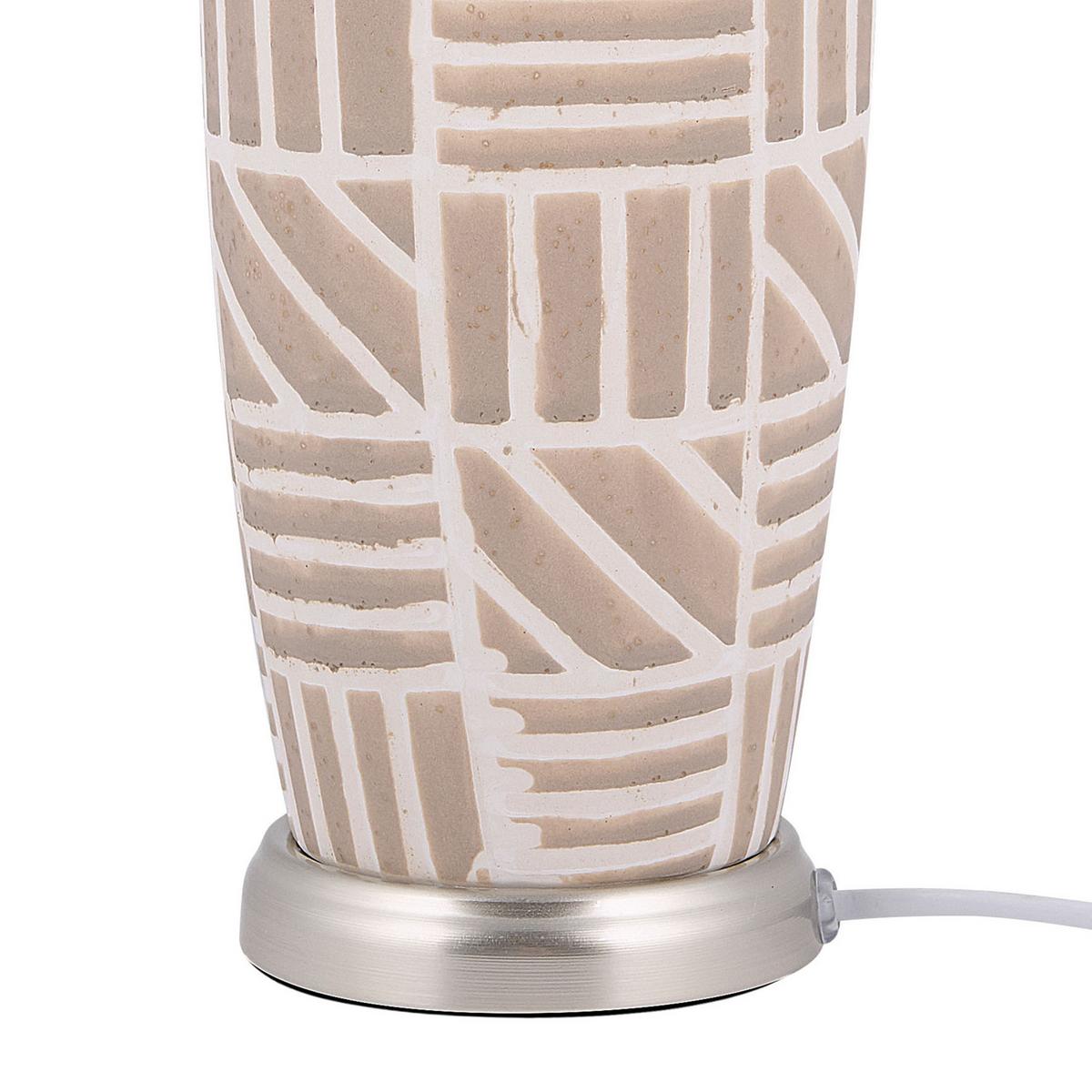 TISCHLAMPE Traisen 28/28/48 cm - Beige, Keramik (28/28/48cm) - Beliani