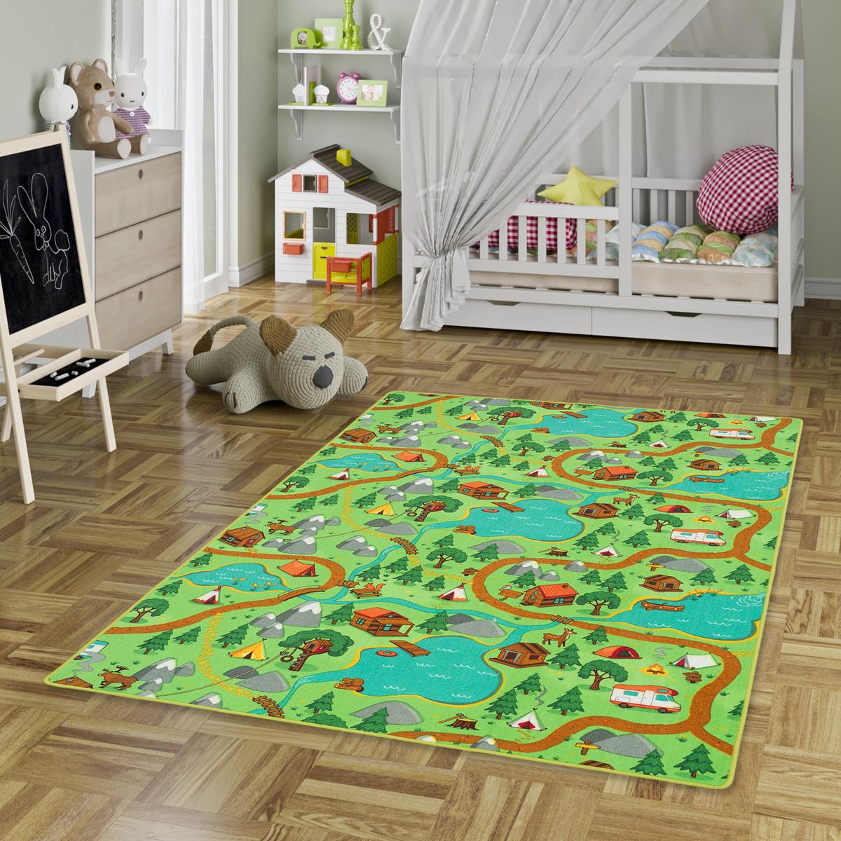 KINDER SPIEL STRASSENTEPPICH - Hellbraun, Textil (160/200cm) - Snapstyle