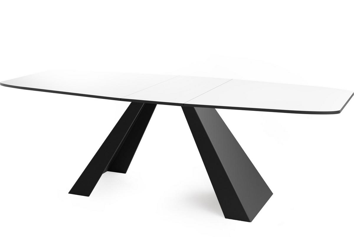 ESSTISCH Monte rechteckig ausziehbar, Weiß 160-200/80/76 cm - Schwarz/Weiß, Holzwerkstoff/Metall (80/198/76cm) - WFL GROUP