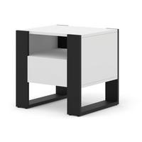 NACHTTISCH Weiß, Schwarz 48/47,5/40 - Schwarz/Weiß, Holzwerkstoff (48/48/40cm) - RAUMHIRSCH FURNITURE