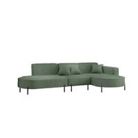 ECKSOFA Valencia - Grün, Holzwerkstoff/Textil (321/165cm) - Fun Möbel