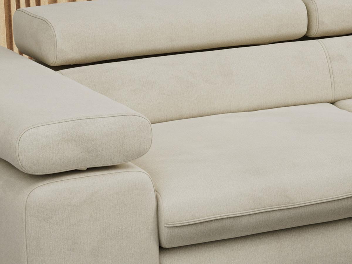 ECKSOFA PETER L Beige Velvet - Rechts Seite - Beige/Schwarz, Textil/Metall (273/208cm) - MKS