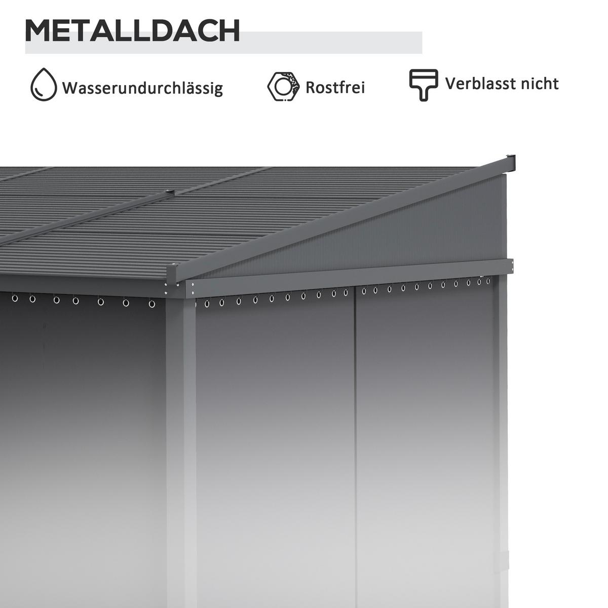 PERGOLA Pavillon, Alu+Metall, Dunkelgrau - Dunkelgrau, Metall (255/242/365cm) - Outsunny