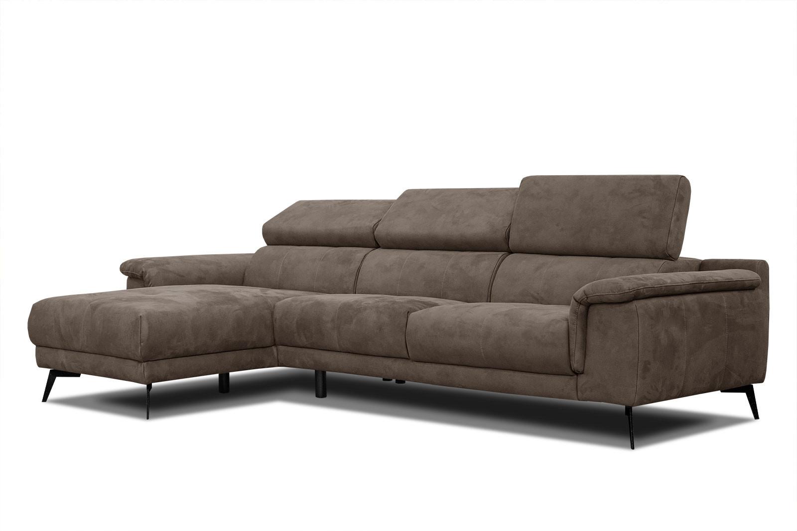 ECKSOFA FIERO 4-Sitzer, dunkelbraun - Dunkelbraun/Schwarz, Holzwerkstoff/Textil (158/269cm) - Wozimo