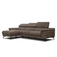 ECKSOFA FIERO 4-Sitzer, dunkelbraun - Dunkelbraun/Schwarz, Holzwerkstoff/Textil (158/269cm) - Wozimo