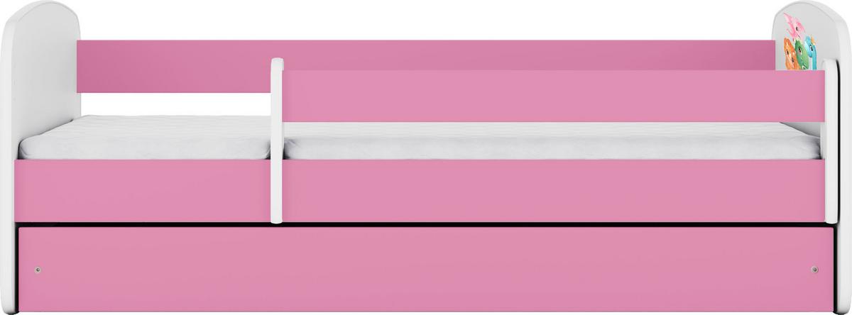 KINDERBETT Emily mit Schublade und Matratze, Rosa 70x140 cm - Multicolor, Holzwerkstoff (140/70cm) - WFL GROUP