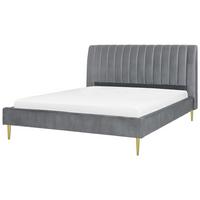 POLSTERBETT 180/200cm Grau Marville - Grau, Textil (180/200cm) - Beliani