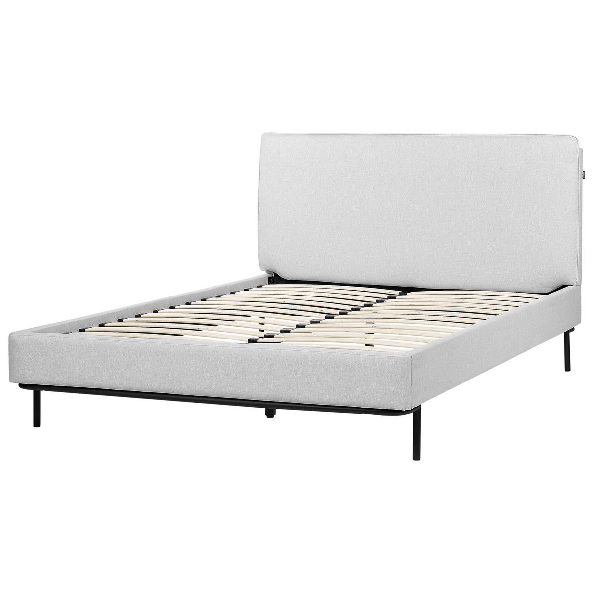 BETT mit Lattenrost 140/200 Stoff Hellgrau Corio - Hellgrau, Textil (140/200cm) - Beliani