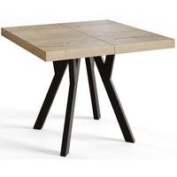 QUADRATISCHER Esstisch ausziehbar – Moderner Wohnzimmertisch und Küchentisch – Tisch mit Holzbeinen, Durchmesser 110 cm - 210 cm - Farbe Halifax - Schwarz/Braun, Holzwerkstoff (110/110/77cm) - Alpi-Möbel