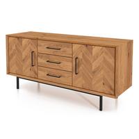 KOMMODE BREIT LEON Wildeiche - Wildeiche, Holz (144/65/45cm) - byoak