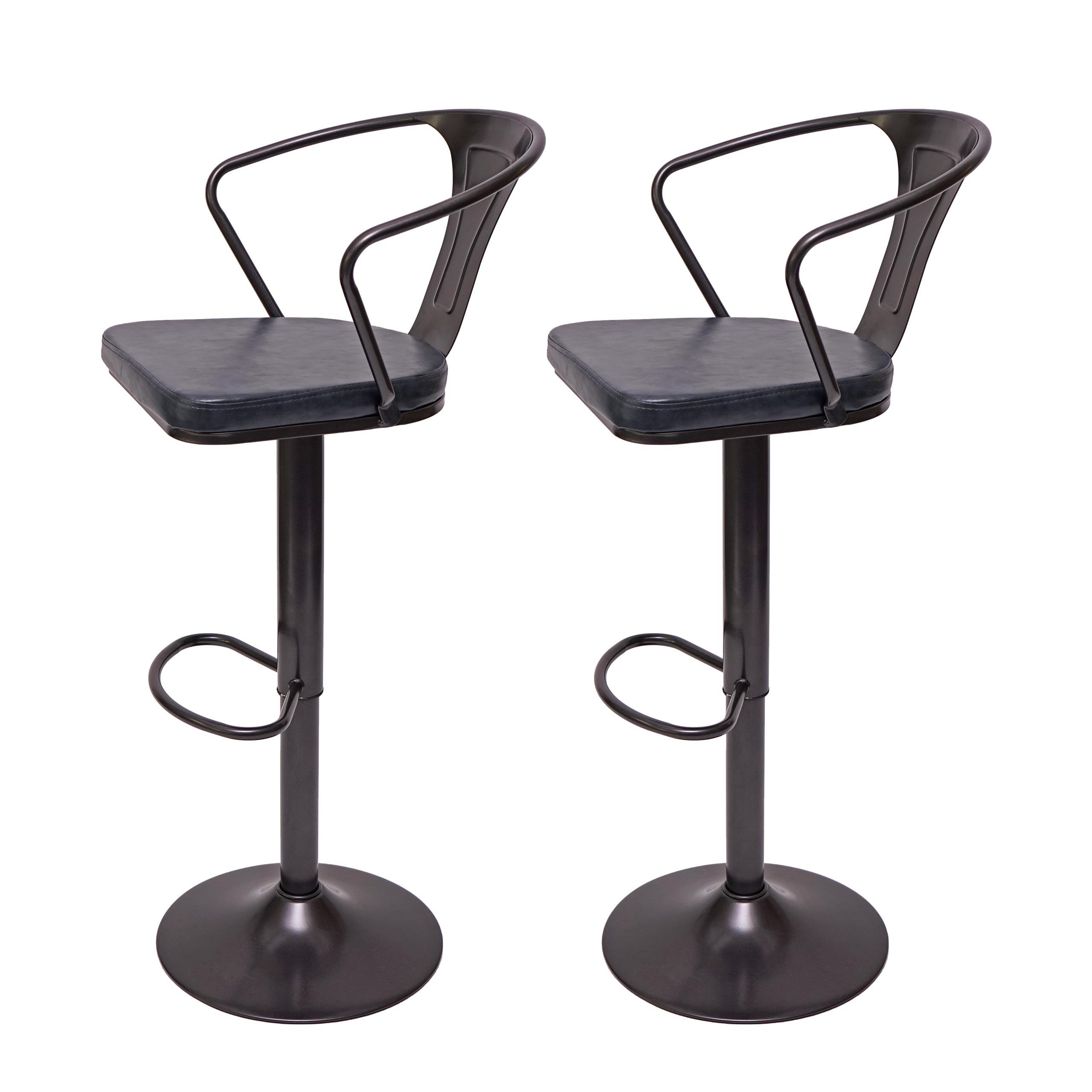 BARHOCKER H10B Schwarz, Grau 2er-Set - Schwarz/Grau, Textil (51/108/45cm) - MCW