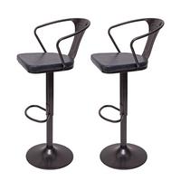 BARHOCKER H10B Schwarz, Grau 2er-Set - Schwarz/Grau, Textil (51/108/45cm) - MCW