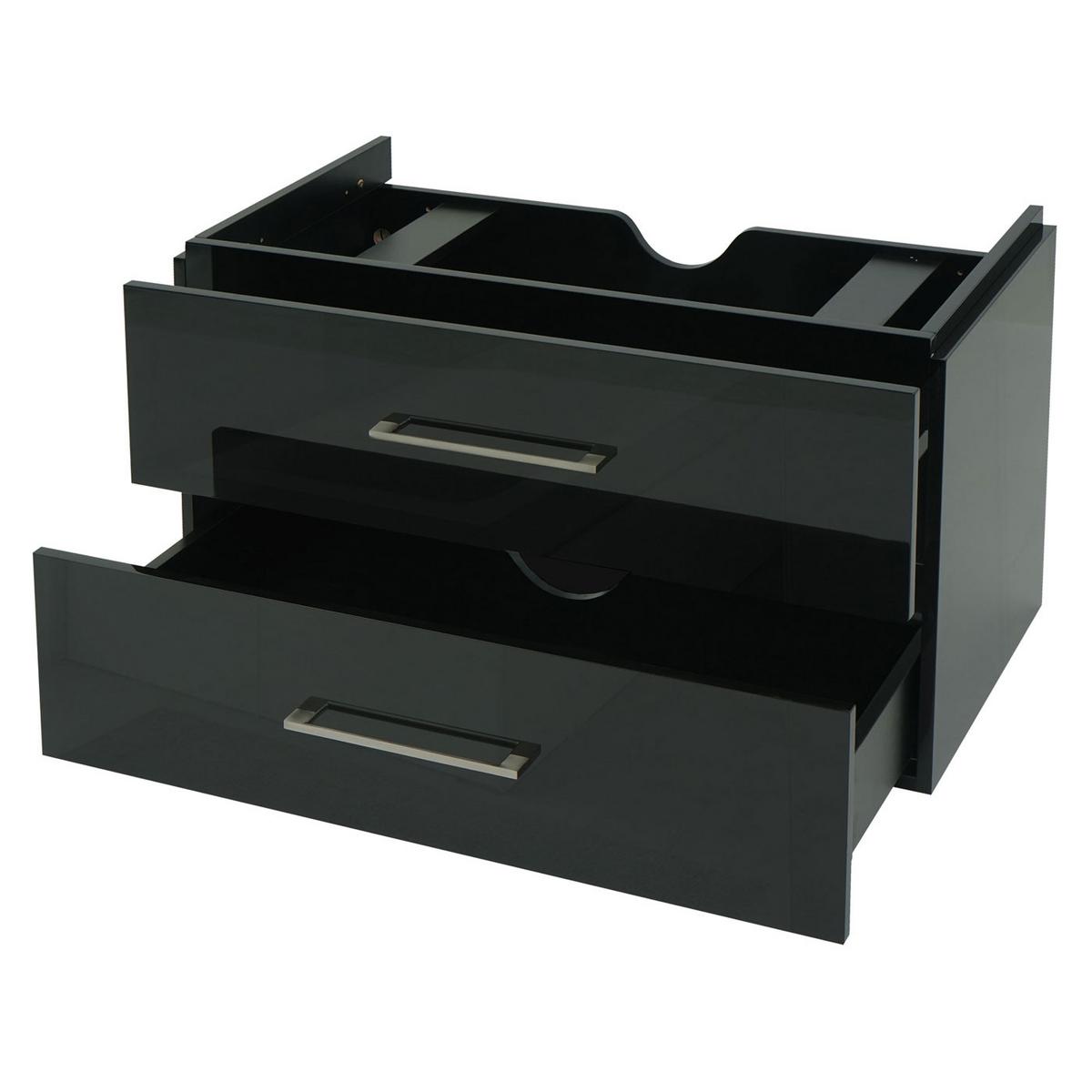WASCHBECKENUNTERSCHRANK PREMIUM Schwarz - Schwarz, Holz (89/54/46cm) - MCW