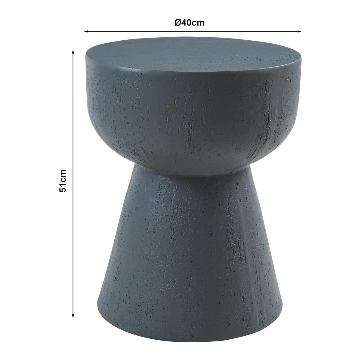 BEISTELLTISCH Oulvepijanse - Dunkelgrau, Stein (40/40/51cm) - [en.casa]