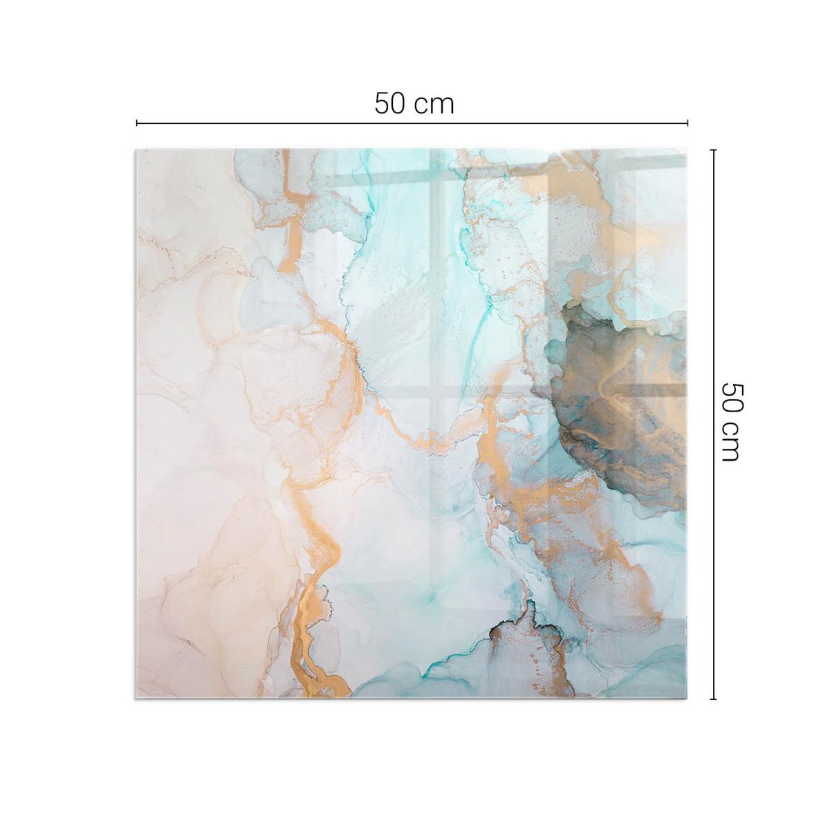 GLASPLATTE für Kamin 50x50 cm - Türkis, Glas (50/50/0.4cm) - TULUP