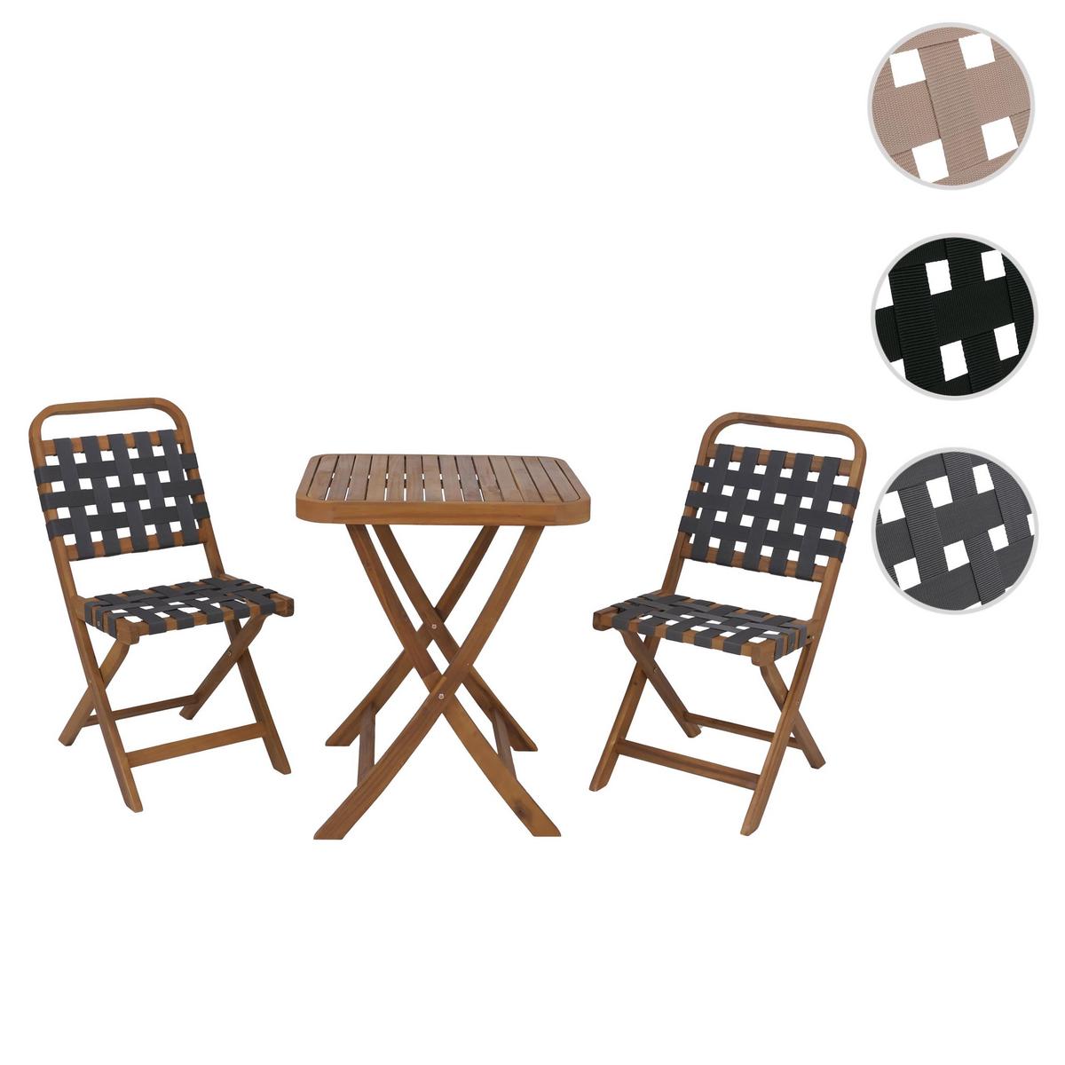 GARTEN-SET Braun, Grau - Braun/Grau, Holz - MCW