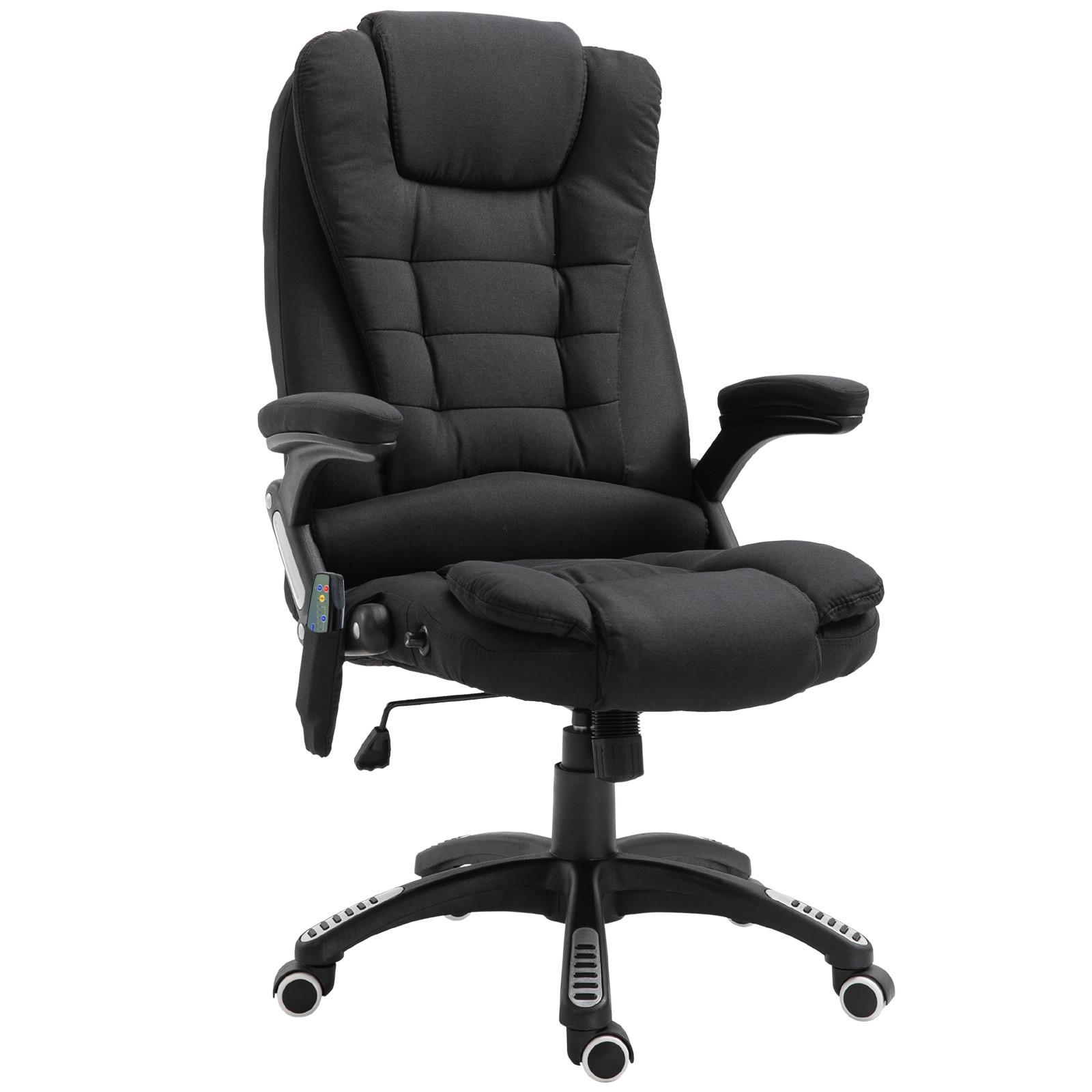 MASSAGESESSEL Chefsessel Gamingstuhl Drehstuhl Massagebürostuhl Schwarz - Schwarz, Kunststoff/Textil (74/116/67cm) - Vinsetto