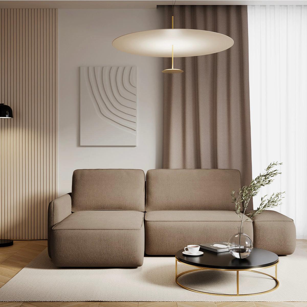 ECKSOFA Alessio 3 Sitzplätze Taupe - Taupe, Holz (229/148cm) - Petits-meubles