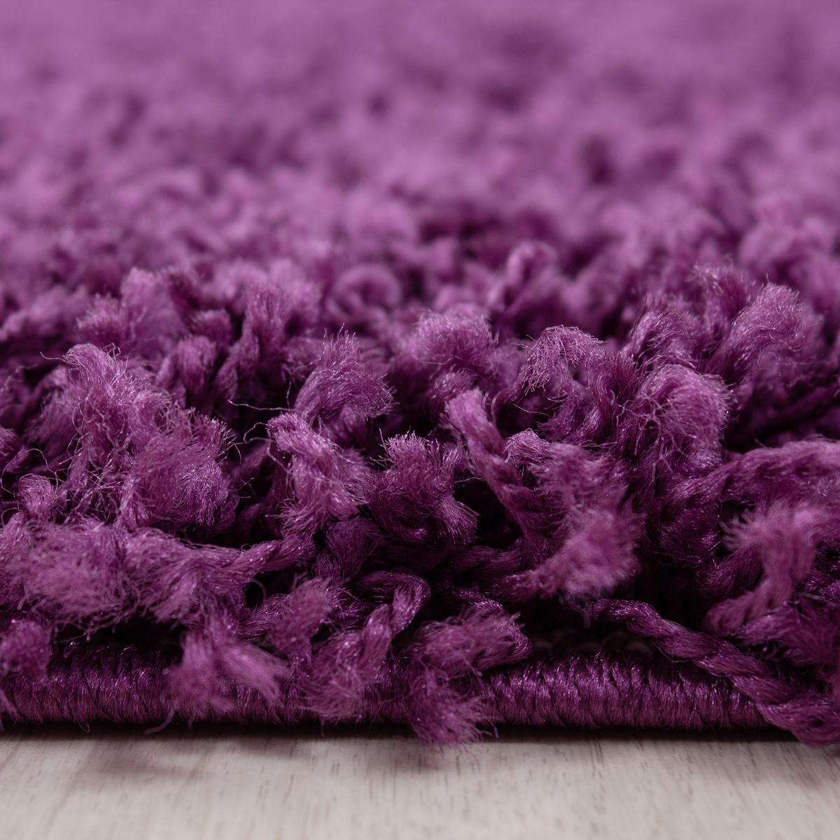 HOCHFLORTEPPICH RHEIN, einfarbig, aus Polypropylen, Violett, 100 x 200 cm - Lila, Textil (200/100cm) - KADIMA DESIGN
