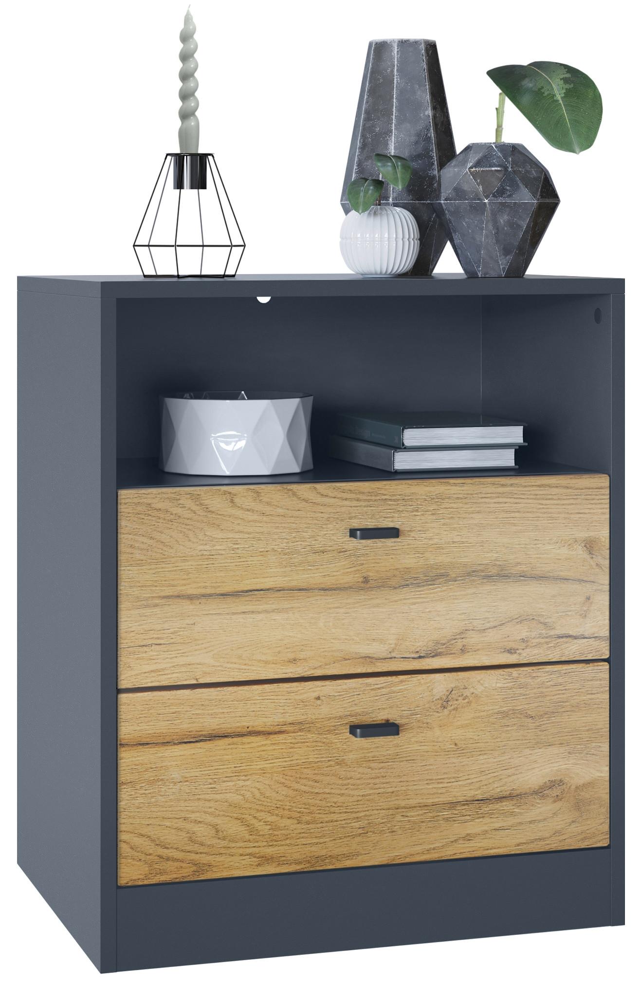 KOMMODE Pino Fronten in Eiche Natur - Eichefarben, Holzwerkstoff (56/67.5/36cm) - Vladon