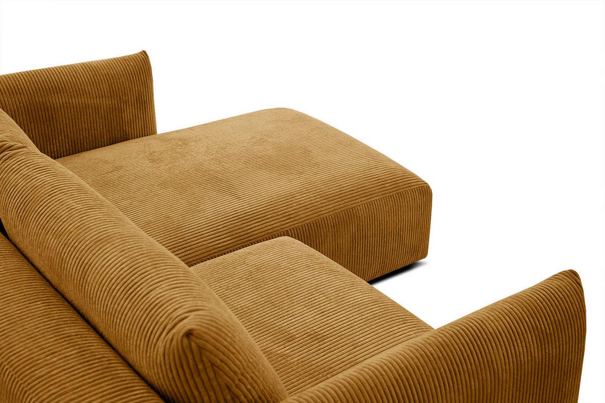 ECKSOFA TAUER 3-Sitzer, honig - Schwarz/Honig, Holzwerkstoff/Kunststoff (206/173cm) - Wozimo