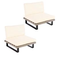 LOUNGE-SESSEL Schwarz, Grau, Cremeweiß - Schwarz/Weiß, Holz (82/75/82cm) - MCW