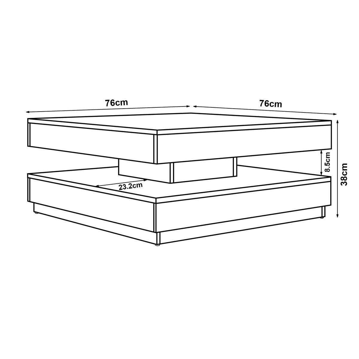 COUCHTISCH Florenz 76/76/38 cm - Hellgrau, Holzwerkstoff (76/76/38cm) - [en.casa]