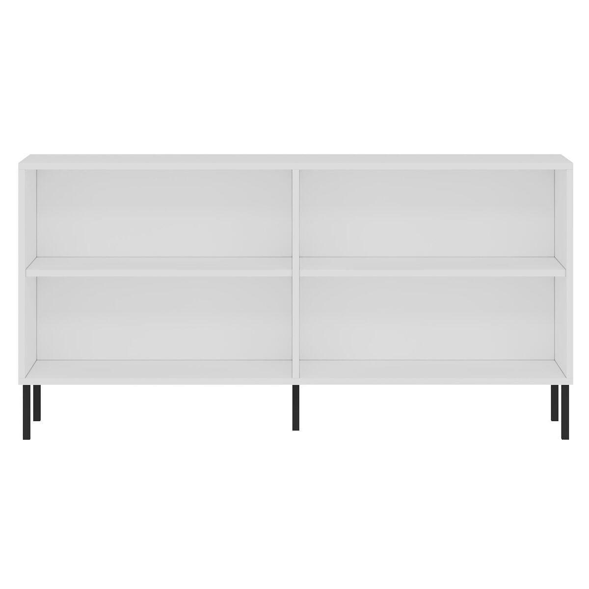 SIDEBOARD mit 4 Türen, Dekor in Weiß und Saphir-Eiche 36/150/75 cm - Weiß, Holzwerkstoff (36/75/43cm) - Calicosy