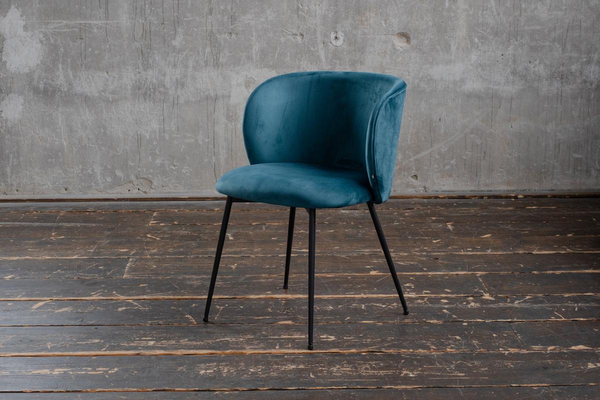 ESSZIMMERSTUHL LENA Petrol Velvet (1er-Set) - Petrol, Textil (54/78/53cm) - KAWOLA