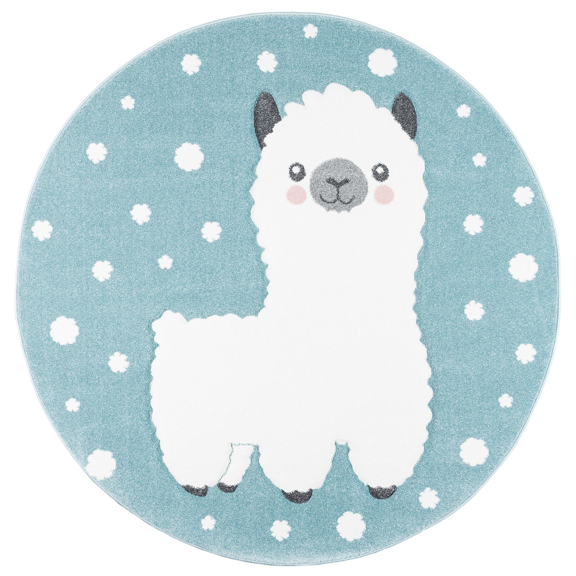KINDER TEPPICH MAUI KIDS ALPAKA PASTELL RUND - Blau, Textil (200/200cm) - Pergamon