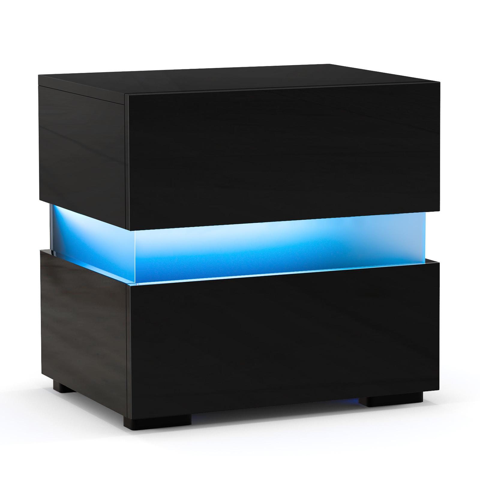 NACHTSCHRANK 45cm Schwarz - Schwarz, Holz (35/45/45cm) - COSTWAY