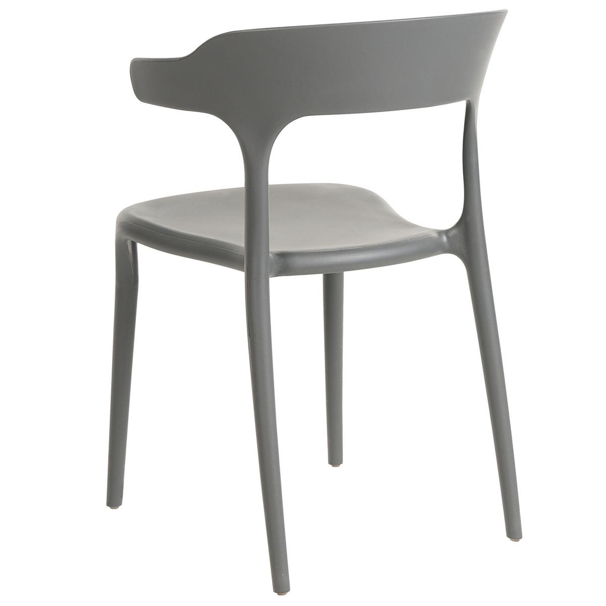 GARTENSTÜHLE 8er-Set Kunststoff grau Gubbio - Grau, Kunststoff (50/76/49cm) - Beliani