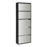 SCHUHKIPPER Lund - Schwarz, Holzwerkstoff (24/169/60cm) - [en.casa]