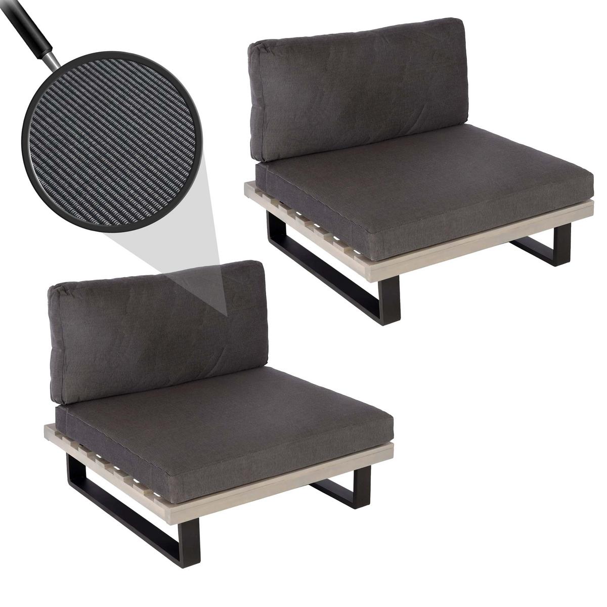 LOUNGE-SESSEL Schwarz, Grau, Anthrazit - Anthrazit/Schwarz, Holz (82/75/82cm) - MCW