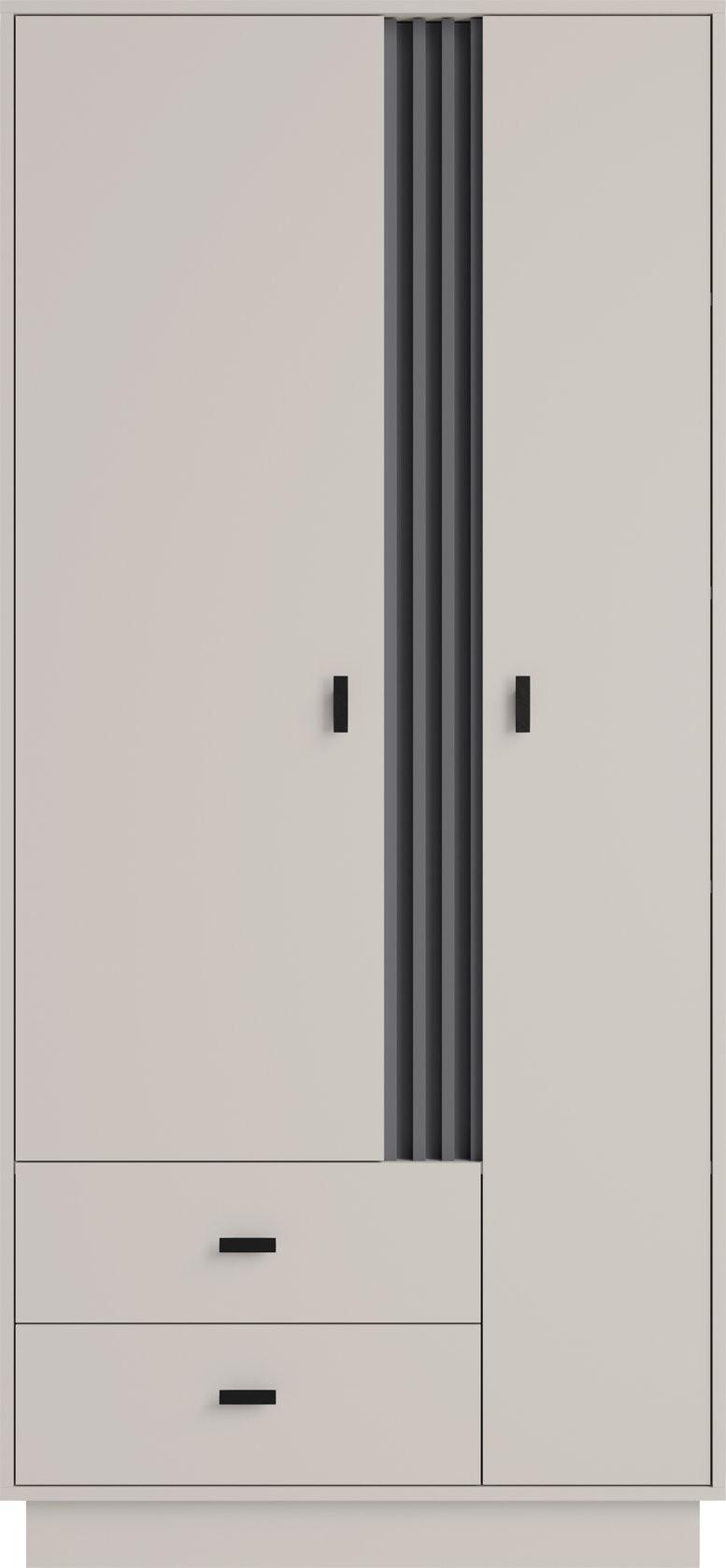 DREHTÜRENSCHRANK PUNTO 90/195/50cm 2-türig Kaschmir - Kaschmir, Holzwerkstoff (90/195/50cm) - MASSENO