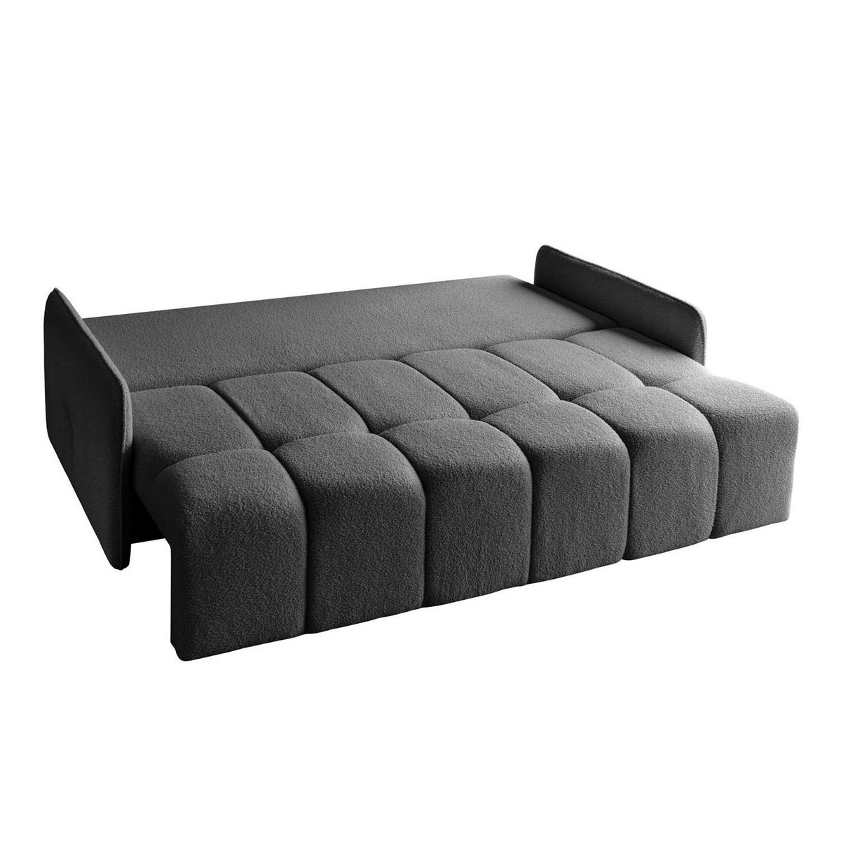 SCHLAFSOFA Morena, zweisitzig, mit Schlaffunktion, Quelle 92 - Dunkelgrau, Textil (207/90/90cm) - Lookway