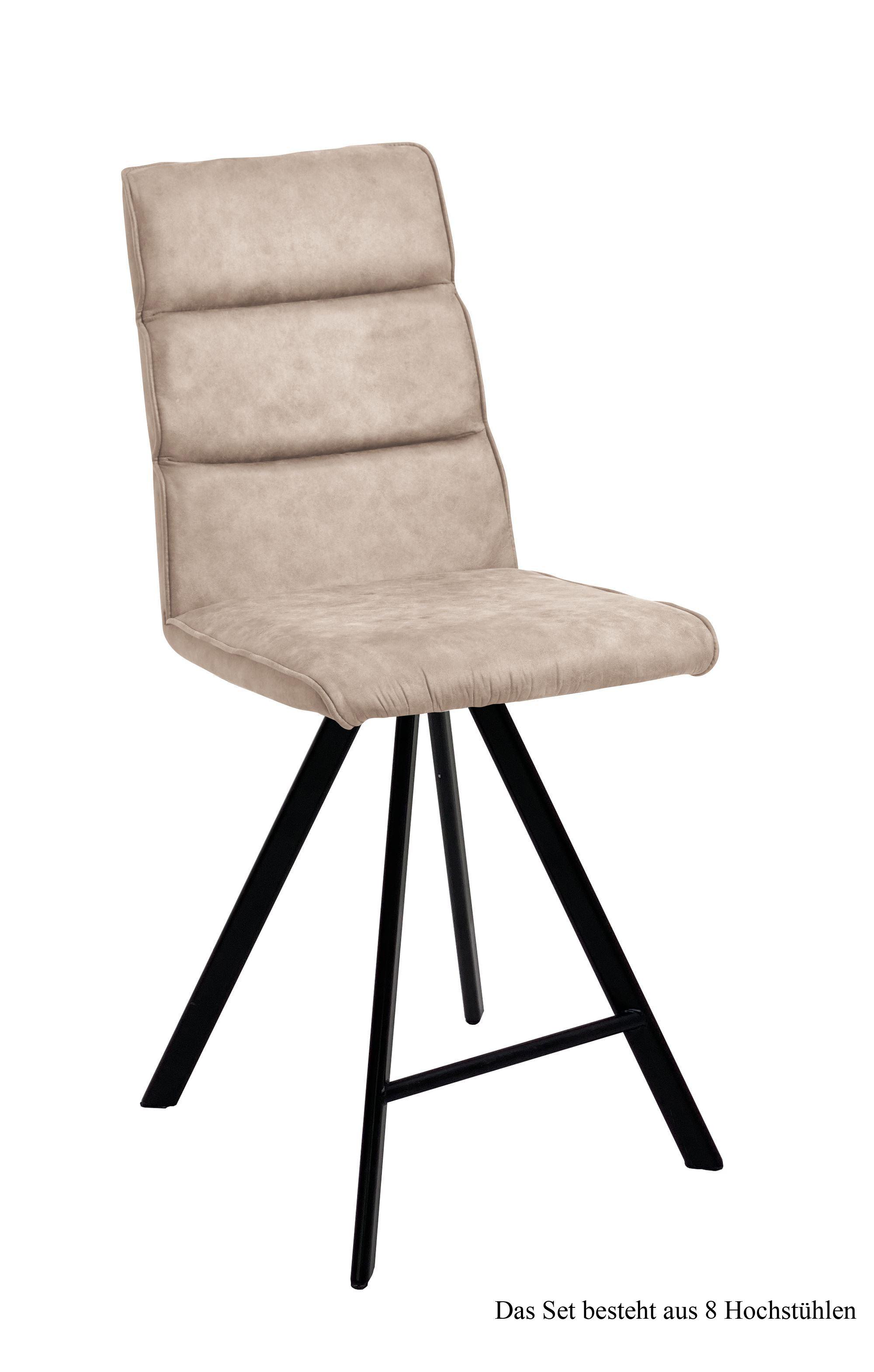 THEKENSTUHL drehbar (8er-Set) Devinne 47x109x60 Schwarz/Natur - Schwarz/Naturfarben, Kunststoff (60/109/47cm) - 58aufmkessel
