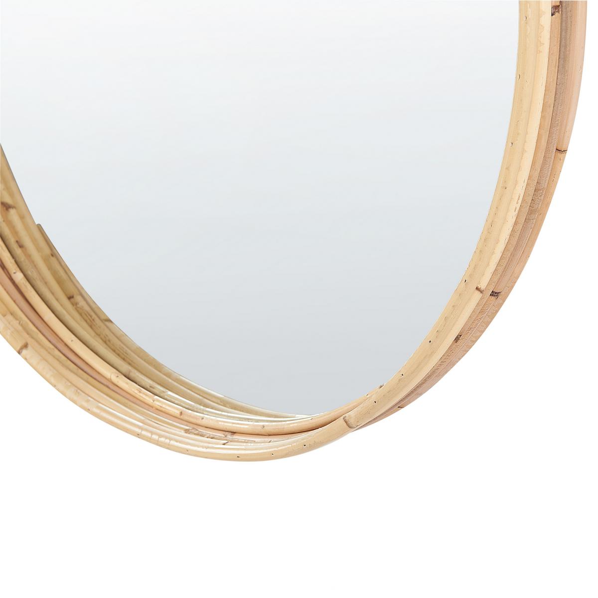 WANDSPIEGEL Rattan natürlich 60 cm Barung - Beige/Naturfarben, Naturmaterialien (60/60/4cm) - Beliani