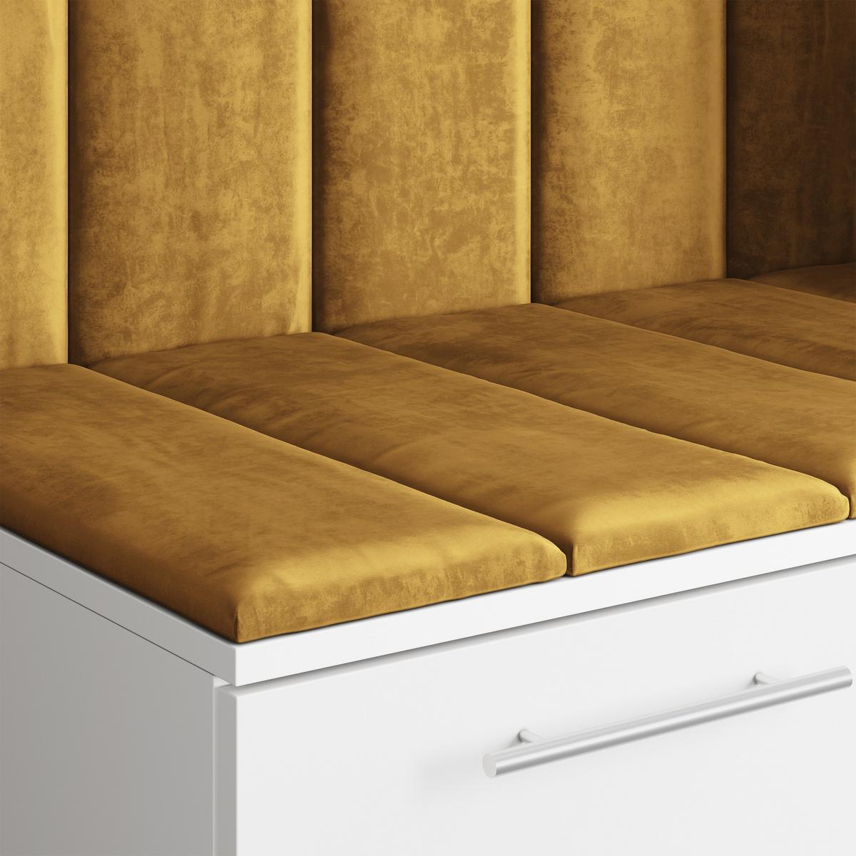 GARDEROBENSCHRANK REMA 180/240/60 cm Modern Garderobe-Set Weiß - Gelb/Weiß, Holzwerkstoff (180/240/60cm) - MASSENO