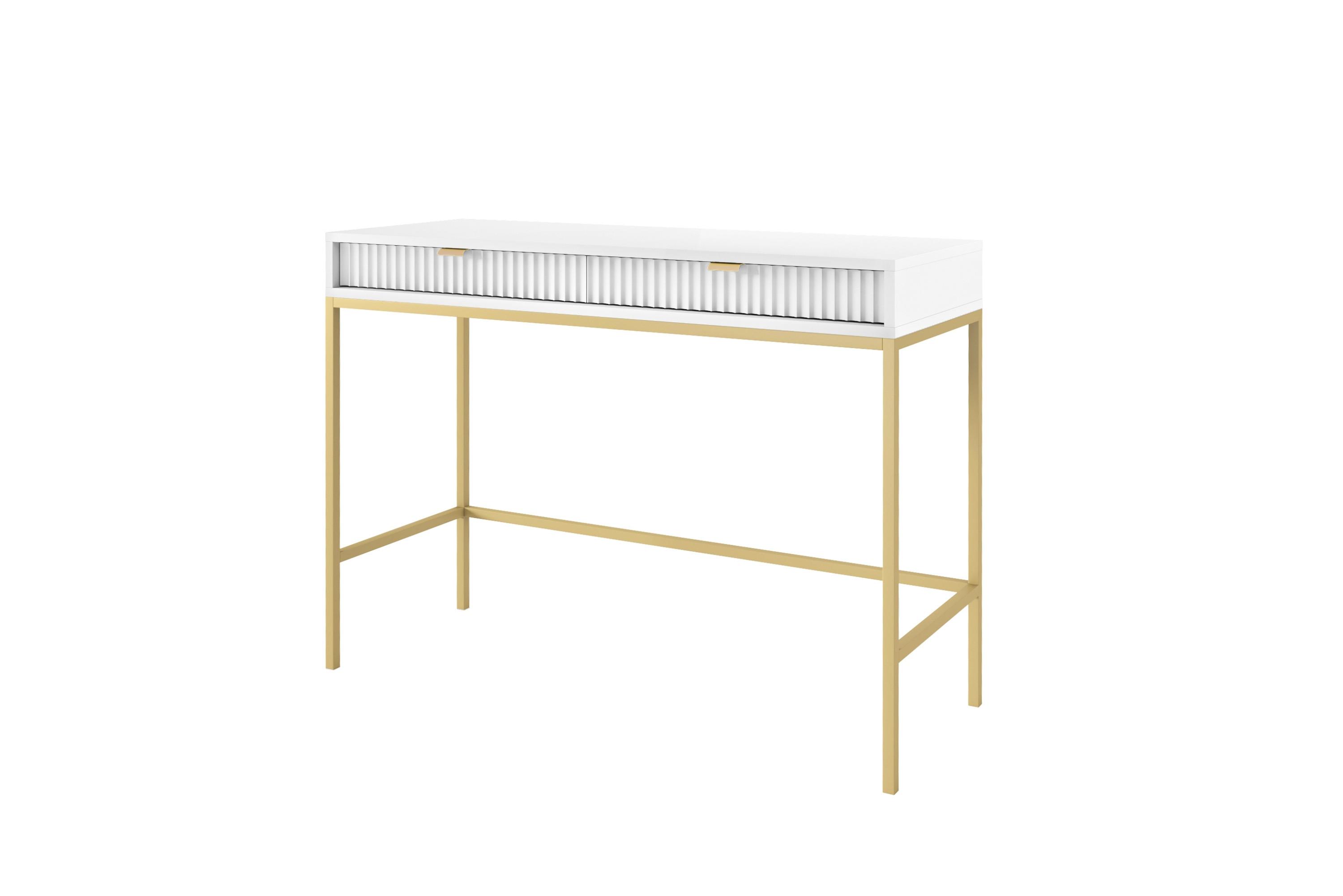 KONSOLENTISCH STELLARE 104/78/50 cm mit Schubladen, Weiß - Weiß, Holzwerkstoff (50/104/78cm) - MASSENO