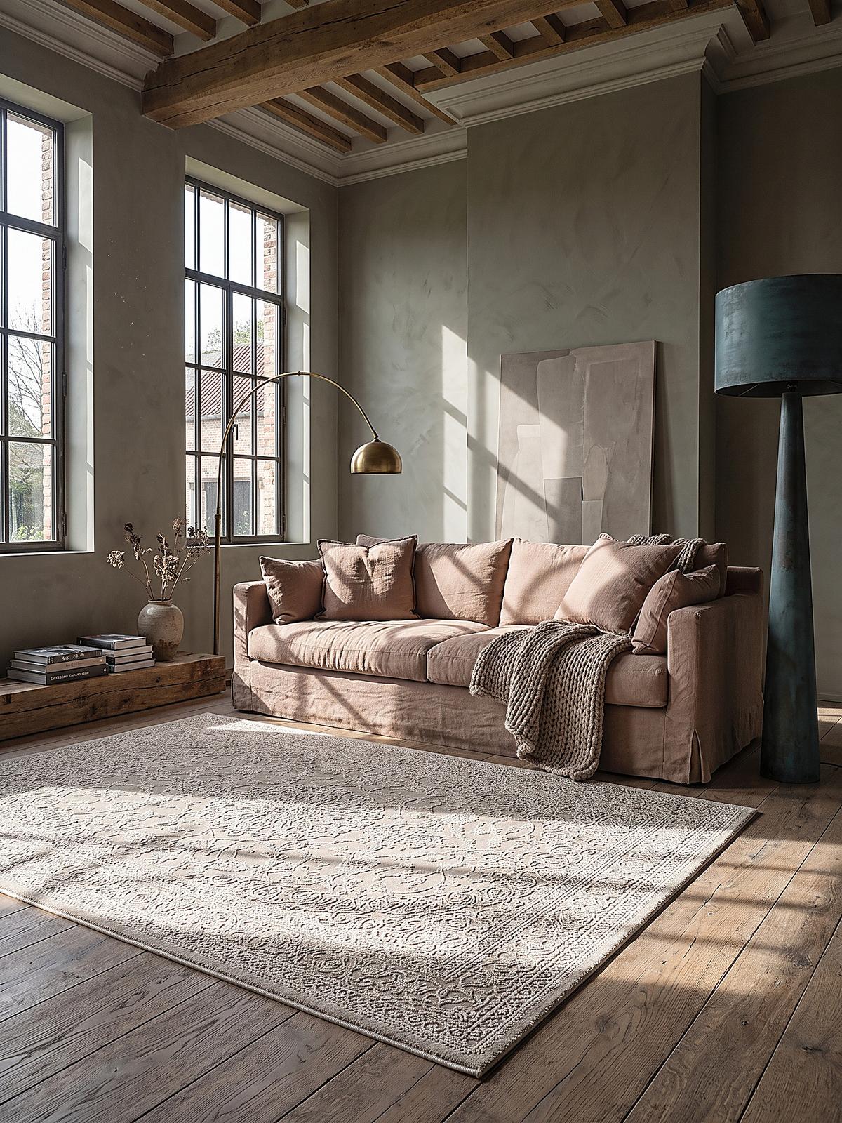 KURZFLORTEPPICH Uni KASOS Polyester Beige 120 x 170 cm - Beige, Textil (120/170cm) - KADIMA DESIGN