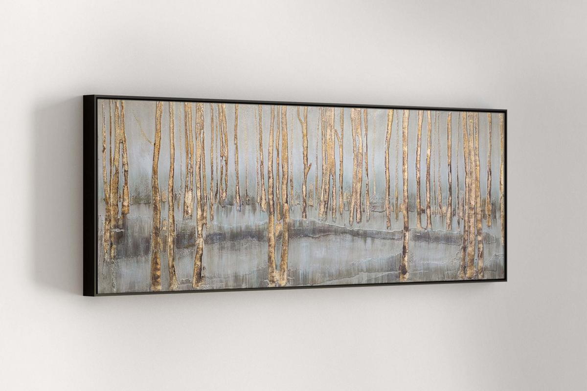 ÖLGEMÄLDE 120/60 cm - Braun/Grau, Holz/Textil (120/60cm) - KUNSTLOFT
