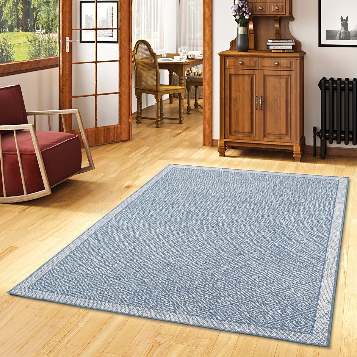 IN & OUTDOOR TEPPICH HAMPTON MELIERT - Blau, Textil (80/150cm) - Pergamon