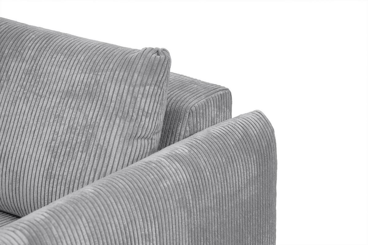 SOFA TAUER 3-Sitzer, hellgrau - Hellgrau/Schwarz, Holzwerkstoff/Kunststoff (112/84/206cm) - Wozimo