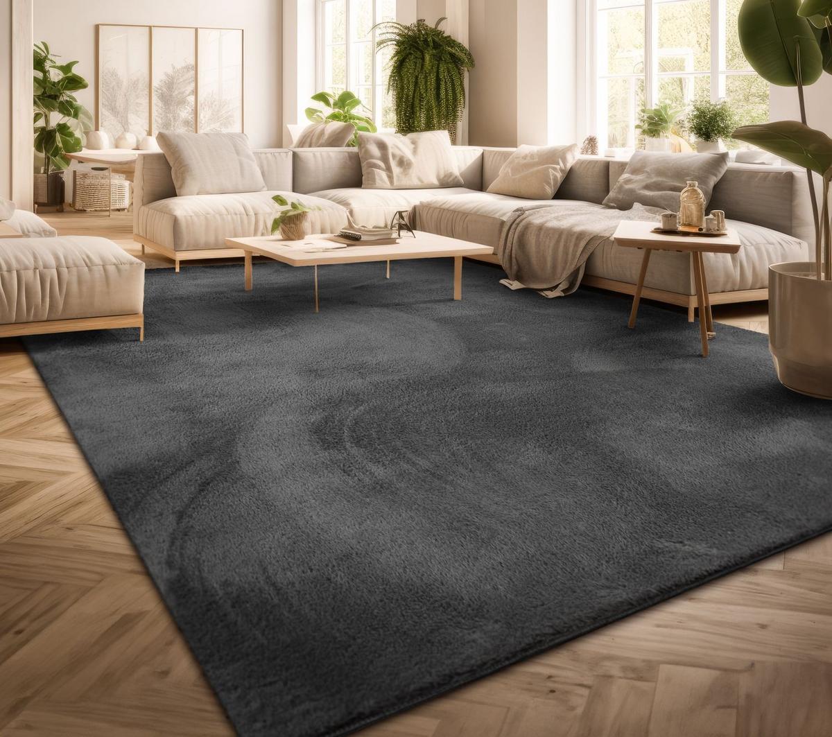 FLACHWEBETEPPICH Anthrazit 240 x 340 cm - Anthrazit, Kunststoff (240/340cm) - TT Home