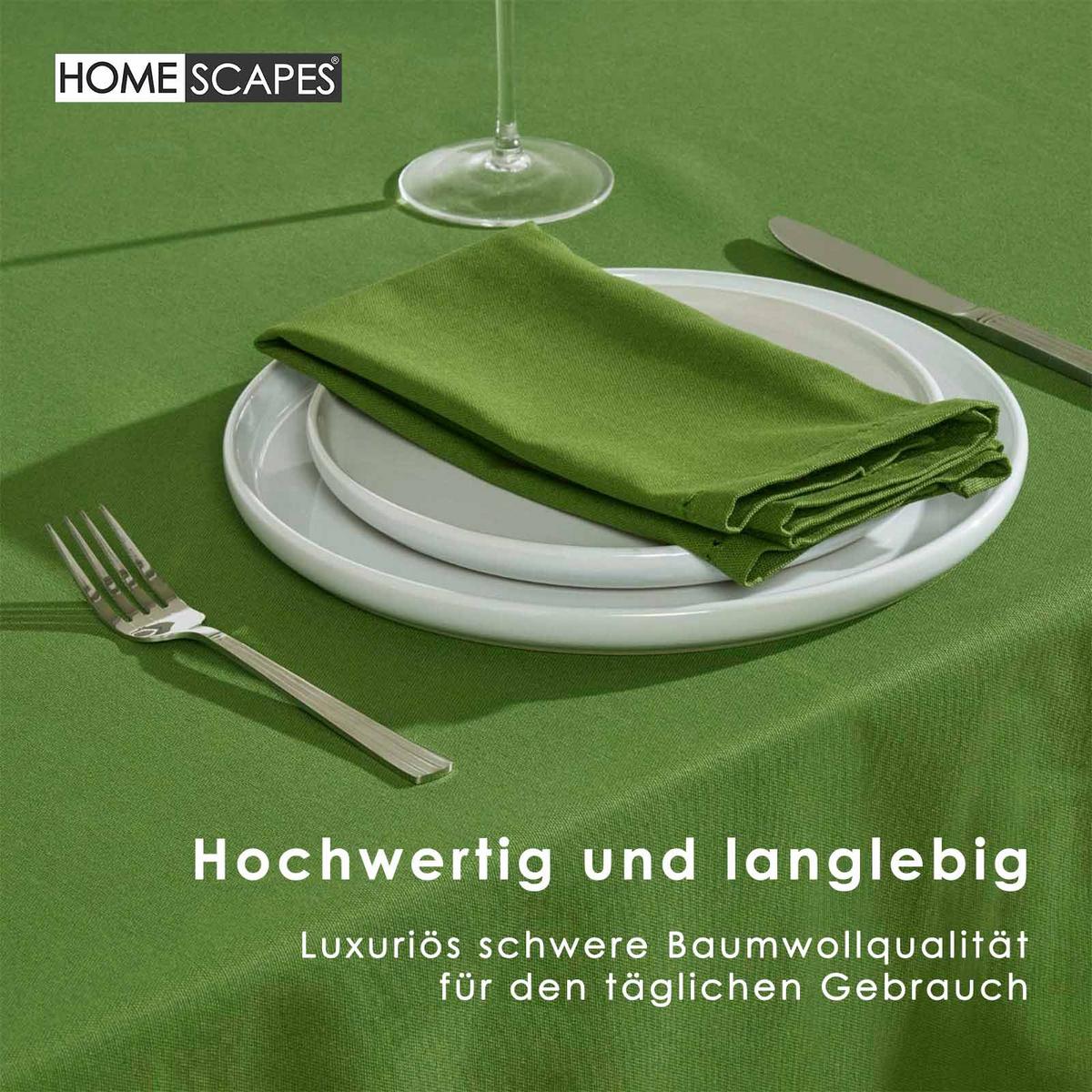 TISCHDECKE olivgrün 137/137 cm, 100% Baumwolle - Olivgrün, Textil (137/137cm) - Homescapes