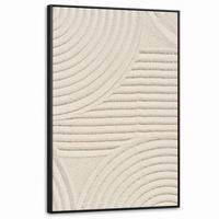 LEINWAND Bilder mit Rahmen - Muster - Abstrakt - Weiß - 80x120 - Beige, Textil (80/120cm) - MuchoWow